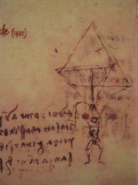 Leonardo ejtőernyő rajza